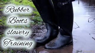 Rubber Boots slavery Training!