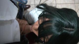 Come on teacher! I suck your cock and you help me pass the school year. Hot blow job at school room