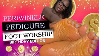 A Perfect Periwinkle Pedicure (Foot Worship Birthday Edition)