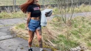 SNEAKY MASTURBATION AND PEE WHILST URBAN EXPLORING!