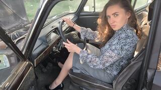 Emma revving hard and boiling her VAZ