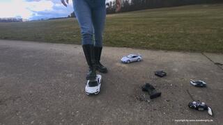 toy car crush in Dockers boots