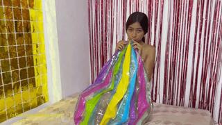 Alex Inflates Striped Beach Ball by Mouth HD (1920x1080)