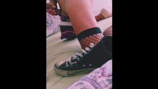 having fun with my Adidas Sleekies & dirty xhigh Converse Sneaker