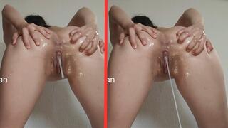 Open your mouth very wide because I'm going to squirt in it.