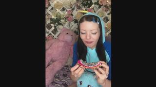 Cute girl Eating and Drinking compilation 1