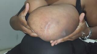 Monster M cup Denise huge tits bbw titwank and bra play