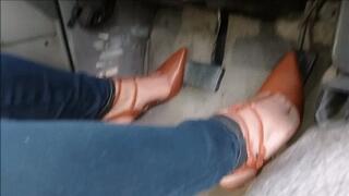 Driving sexy slingbacks