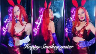 Happy Smokey easter your sexy easter bunny smokes a black sobranie for you