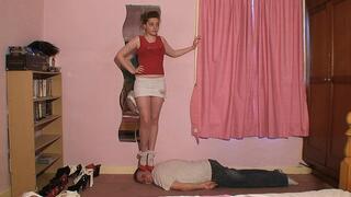 Sophie's Mini Skirt & Frilly Socks & Lots Of Head Trampling In High Heels