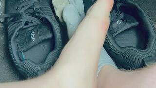 After Gym Shoe & Sock Strip In The Car Showing Off My Feet