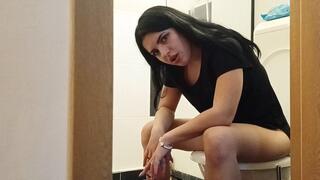 Farting in the bathroom *