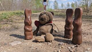 Chocolate Bunnies Crush in White Sneakers