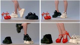 Buffalo Clogs, Heels & Verführung – mein sinnliches Fotoshooting in Netzstrumpfhose