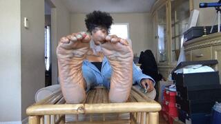 Gorgeous 6'4 sole queen Kayla shows off her dirty, sweaty and stinky size 13 soles! Full length video