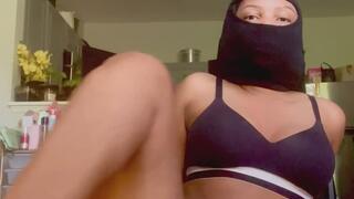 Ebony femdom and footplay