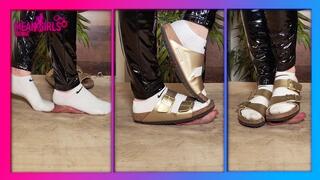 Birkenstock Cock Crush and Shoejob With Cum I Lady Thaya