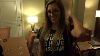 Moka joins you for a drink before she dolls up for the rest of your date night