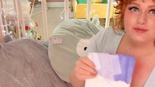 Diapering myself in the crib