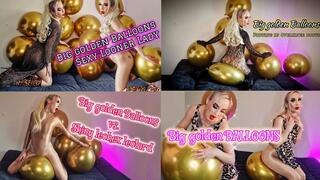 FULL CLIP! Big golden Balloons 5 sexy Outfits