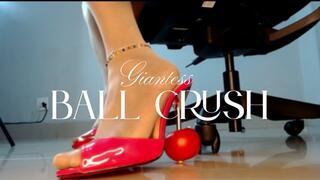 Domme Secretary Crushing Balls Tomatoes In High Heels