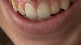 POV Up Close to Her Mouth While She Eats Chocolate – Lip, Tongue & Teeth Tease