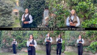 Sweet romantic smoker enjoying a cork cigarette in the garden!