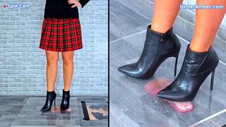 Tapping The Cum From Your Flat Cock & Balls Under Plexiglass & My Italian Stiletto Boots - Split Cam - 160SPLIT - Bootjob Shoejob Cumshot CBT Trample Trampling Crushing