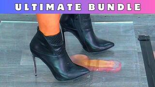 Tapping The Cum From Your Flat Cock & Balls Under Plexiglass & My Italian Stiletto Boots - Ultimate Bundle 158 - HUGE DISCOUNT!!! - Bootjob Shoejob Cumshot CBT Trample Trampling Crushing