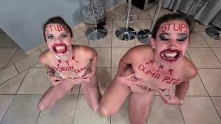 Two stupid sluts degrading themselves