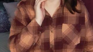 Dildo-fucking my pussy wearing glasses and pigtails