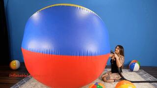 Cinthya Inflates Large Beach Balls by Machine 4K (3840x2160)