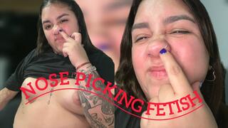 Nose picking fetish + tits