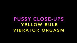 Yellow Tickler Vibrator Masturbation Close Ups