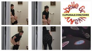 Emptying My Bladder Into The Toilet -A Happy Earth Day greeting-ASMR Thigh Rubs