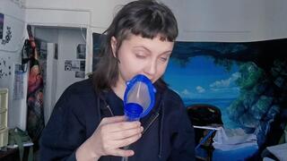 Aerosol Mask Therapy BreathPlay Close Up on face