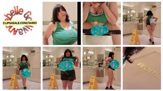 Sexy Modeling In The Public Bathroom Peeing and Feeding You Pub Flashing Farting