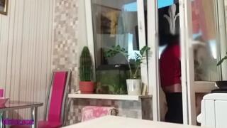 husband went to shower, wife without panties seduced friend