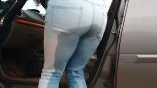 Public Wetting in tight blue jeans,  then rewetting them again later! (No toilets allowed) ;)