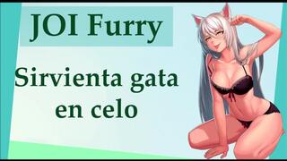 JOI Furry hentai. Sirvienta maid en celo.