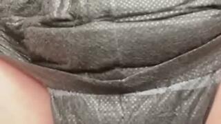 Watch and hear me piss pee in my adult diaper daddy told me too