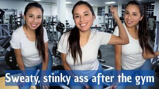 Smelly, sweaty, stinky ass after the gym + creamy panties