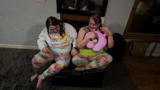 Natasha and her friend take a hard belting for vaping