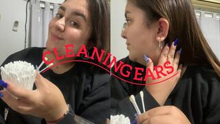 Cleaning my ears + eating chocolate