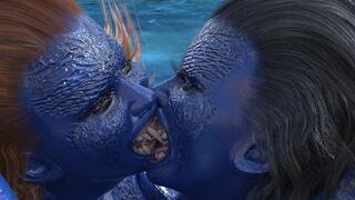 Alien Blue Babes CatBall CatFight SexFight part 1