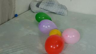 Kiara and Anita farting in balloons full