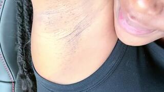 Ebony smooth armpits no hair