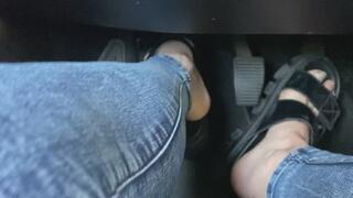 PEDALPUMPING IN BLACK SANDALS ROCK STYLE PEDAL BRAKE GAS PEDAL