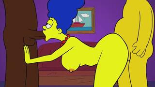 marge simopson es infiel a su esposo homero con su amigo apu
