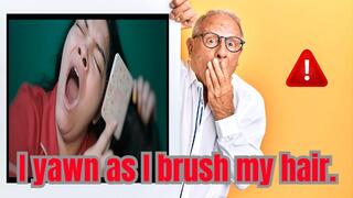 Yawning While Brushing My Hair